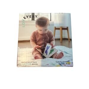 Lovevery colorful animals wooden book new in box
